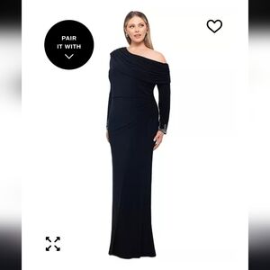 $209 Betsy & Adam Off-Shoulder Embellished-Cuff Dress Sz 6 Black Cocktail New